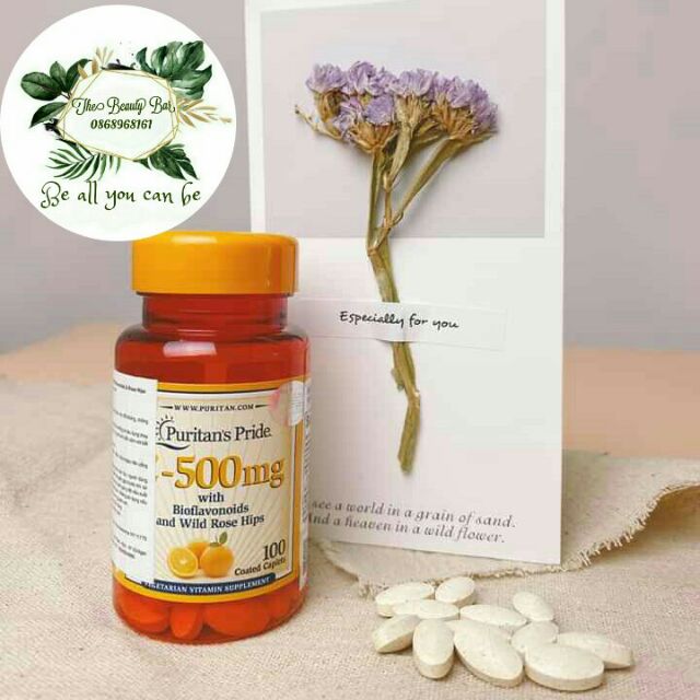 Viên uống bổ sung Vitamin C Puritan's Pride Vitamin C 1000mg with Bioflavonoids & Rose Hip nhập khẩu từ Mỹ