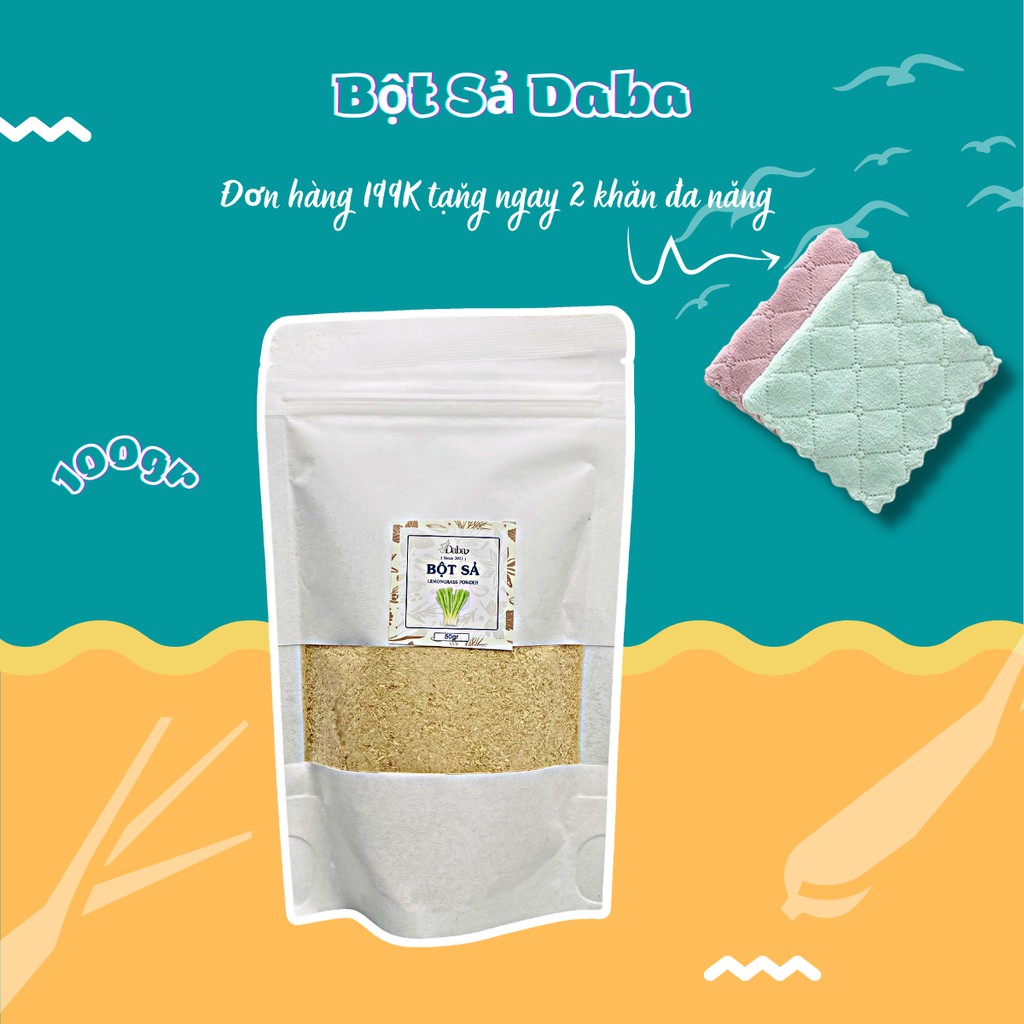 Lemongrass Powder - Bột Sả Nguyên Chất Daba ướp thịt heo gà bò cừu dê, tạo vị món ăn chuẩn nhà hàng, bột nêm cho bé