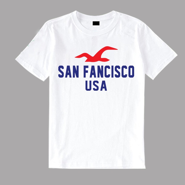 ÁO THUN NAM NỮ SAN FRACISCO TAY NGẮN MẪU MỚI VẢI THUN COTTON MỀM MỊN