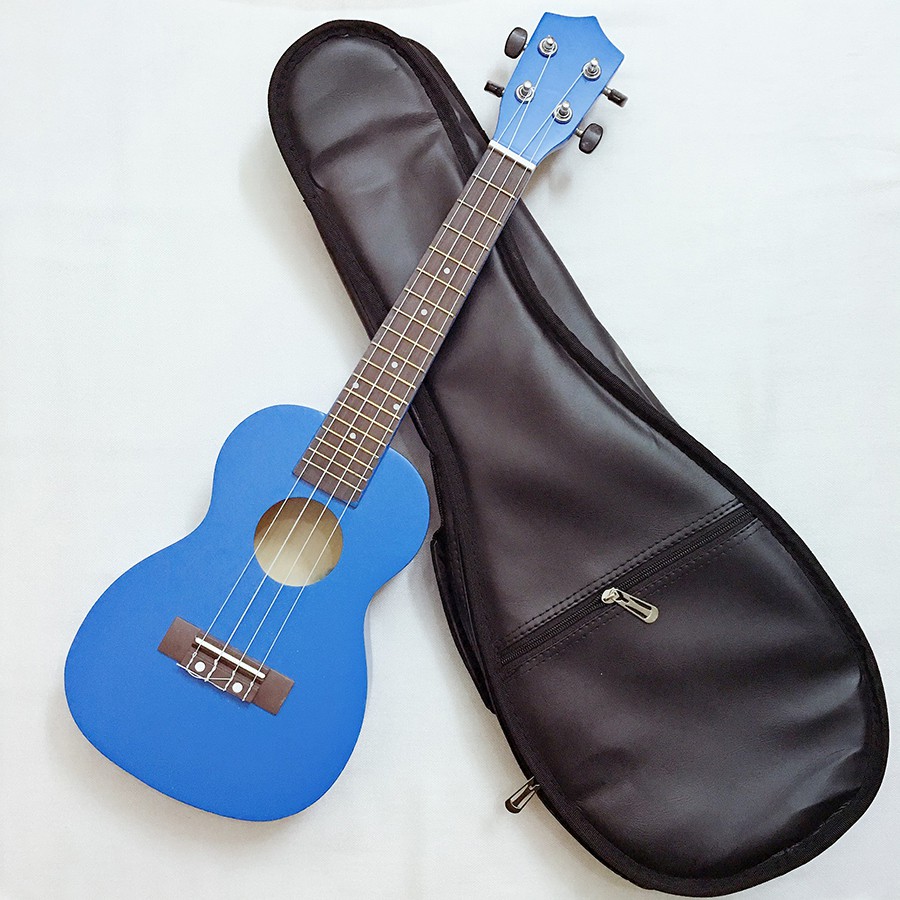 ĐÀN UKULELE CONCERT GỖ MÀU KÈM BAO DA