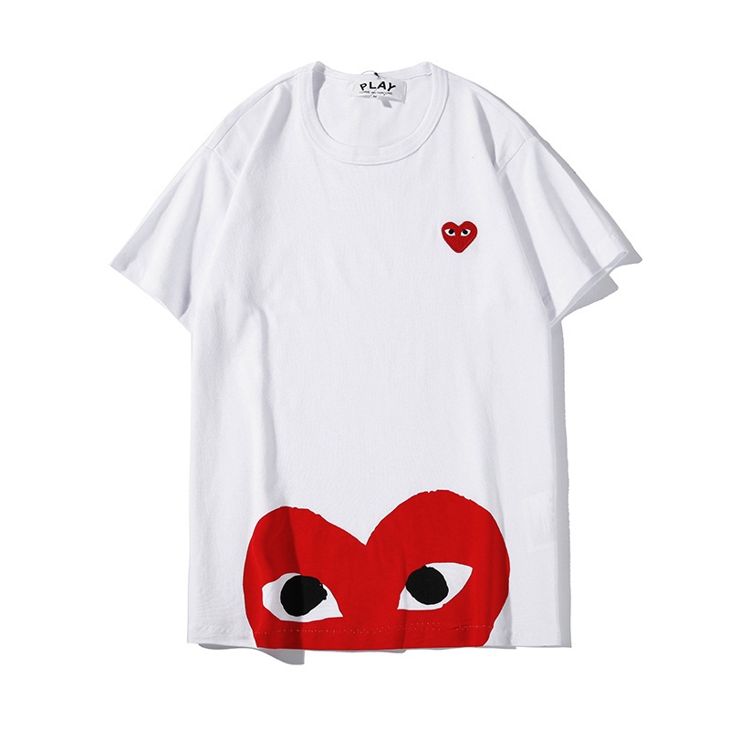 Hàng Bán Chạy Áo Thun Cotton Tay Ngắn Thêu Hình Trái Tim Đỏ Cổ Điển Cho Nam Nữ