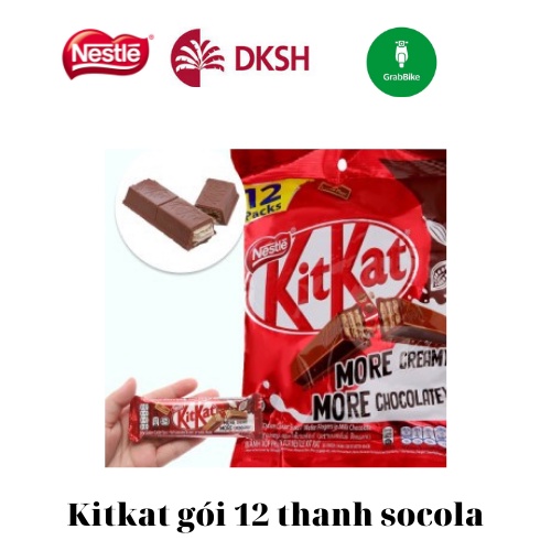 Kitkat socola gói 12 thanh x17g (Date 1/2023)-[FREE SHIP] TỪ ĐƠN 50K, [Loại Đặc Biệt] Hàng ngon nhà làm