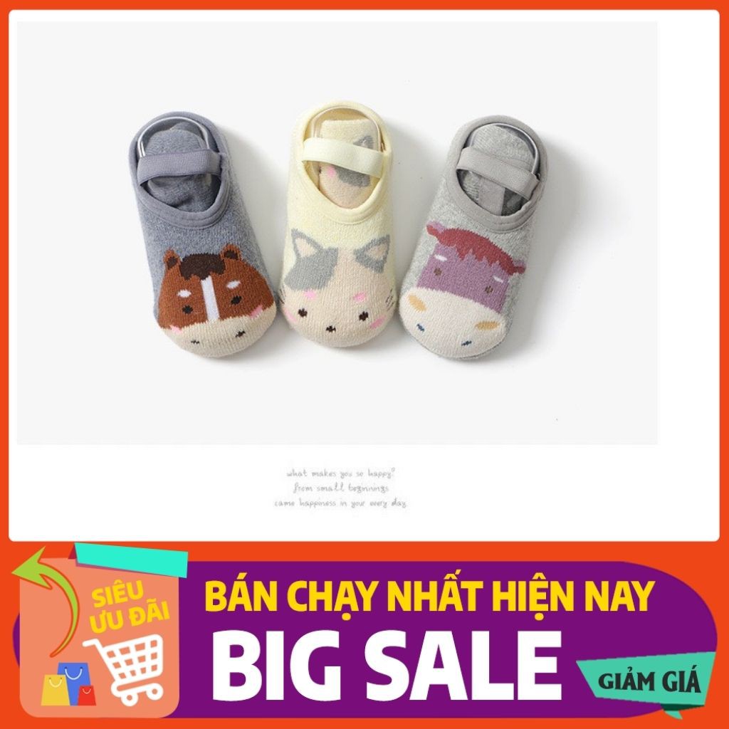 SET 3 ĐÔI TẤT VỚ HÌNH CON VẬT NGỘ NGHĨNH CHỐNG TRƠN TRƯỢT VÀ GIỮ ẤM CHO BÉ