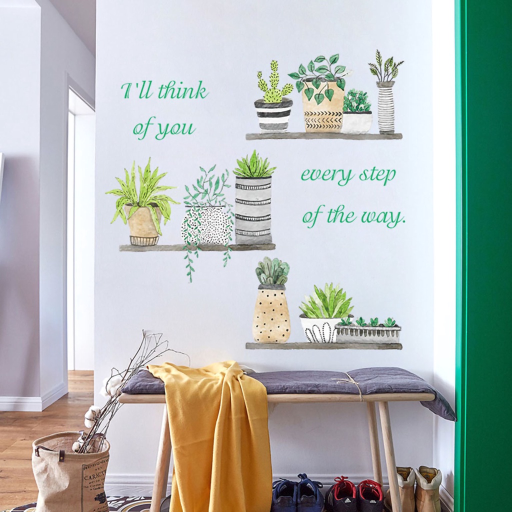 Decal dán tường Bằng Pvc Hình Cây Bonsai Thân Thiện Với Môi Trường Trang Trí Phòng Ngủ