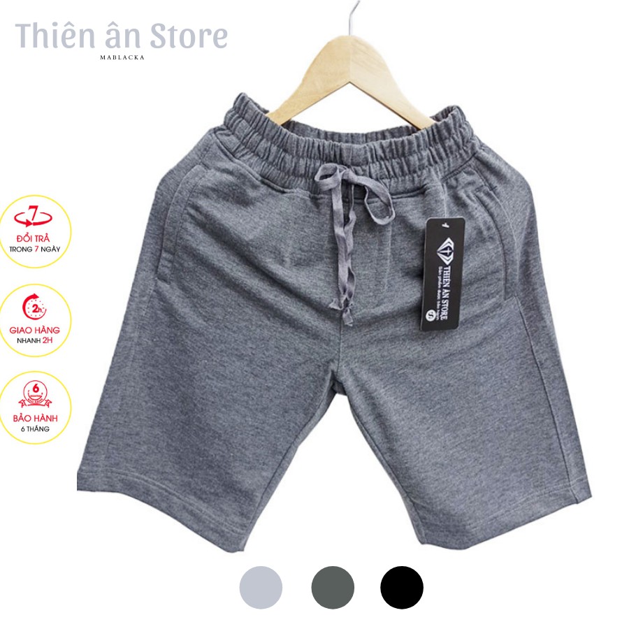Quần short nỉ cao cấp Thiên Ân phong cách thời trang hiện đại, màu xám vải không xù lông, co dãn tốt  QL - 002 | BigBuy360 - bigbuy360.vn