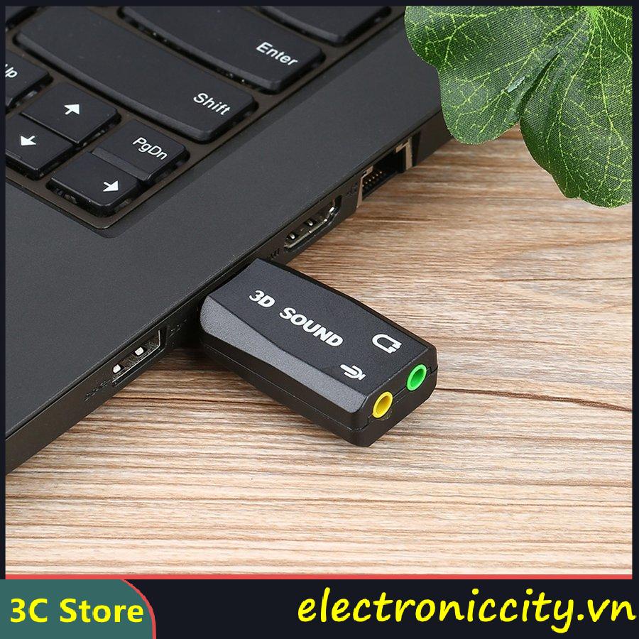 Đầu Chuyển Đổi Thẻ Âm Thanh Từ Usb 2.0 Sang Micro 3d 5.1 Dành Cho Pc Laptop