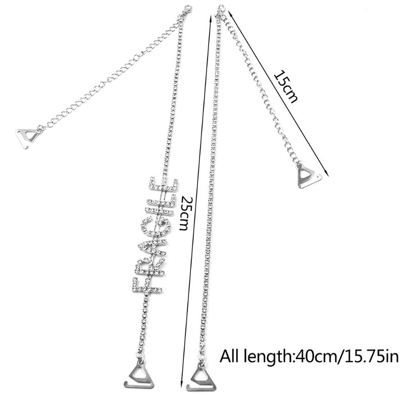 Dây áo ngực đính đá hình ký tự chữ cái kiểu dáng thời trang