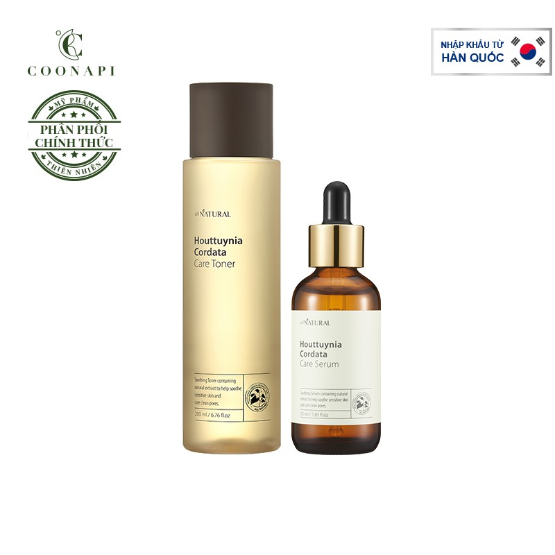 Bộ đôi Toner Và Serum Cấp Nước, Phục Hồi & Làm Dịu Da Mụn, Nhạy Cảm Chiết Xuất Diếp Cá Hữu Cơ All Natural