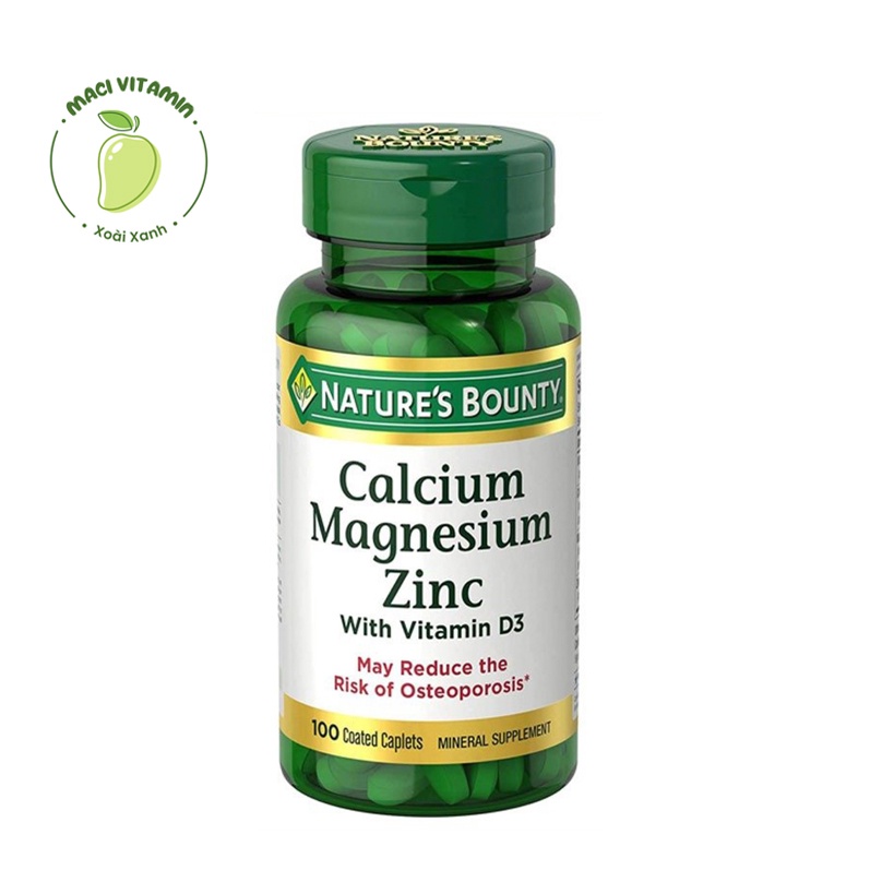 Canxi Magie và Kẽm từ Nature’s Bounty Calcium Magnesium Zinc 100 viên - Tăng đề kháng - Tăng miễn dịch