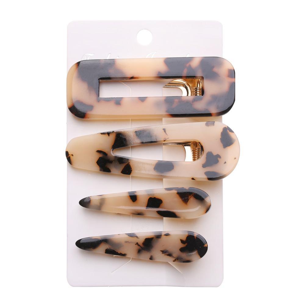 Set 4 Kẹp Tóc Hình Chữ Nhật Rỗng Thời Trang Cho Nữ