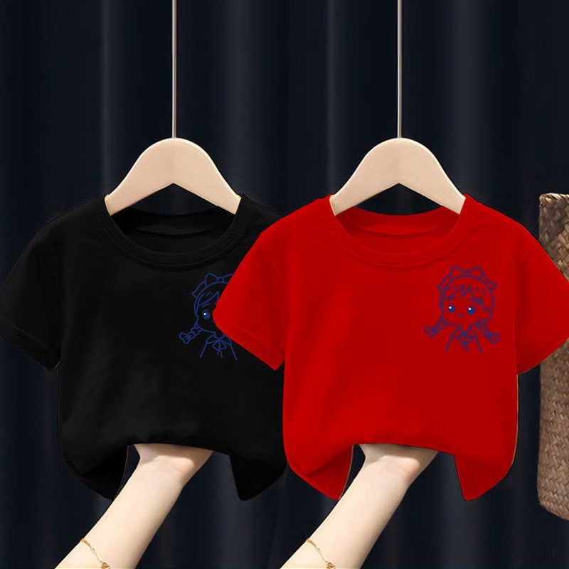 NRVP Áo thun trơn tay ngắn cổ tròn in họa tiết hoạt hình thời trang cho bé 3-11 tuổi