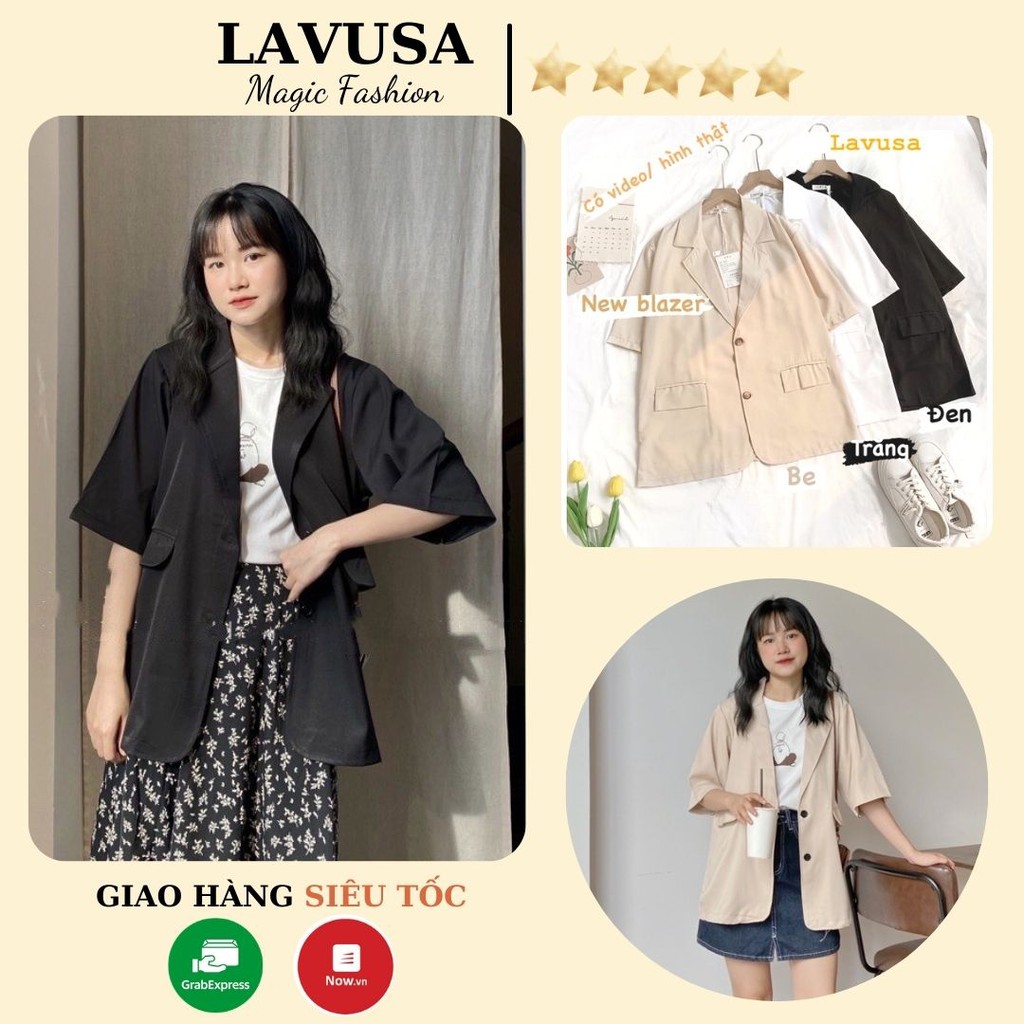 Áo Blazer Tay Ngắn Một Lớp 🌺FREESHIP🌺 Áo Vest Khoác Ngoài Ulzzang Style LAVUSA | WebRaoVat - webraovat.net.vn