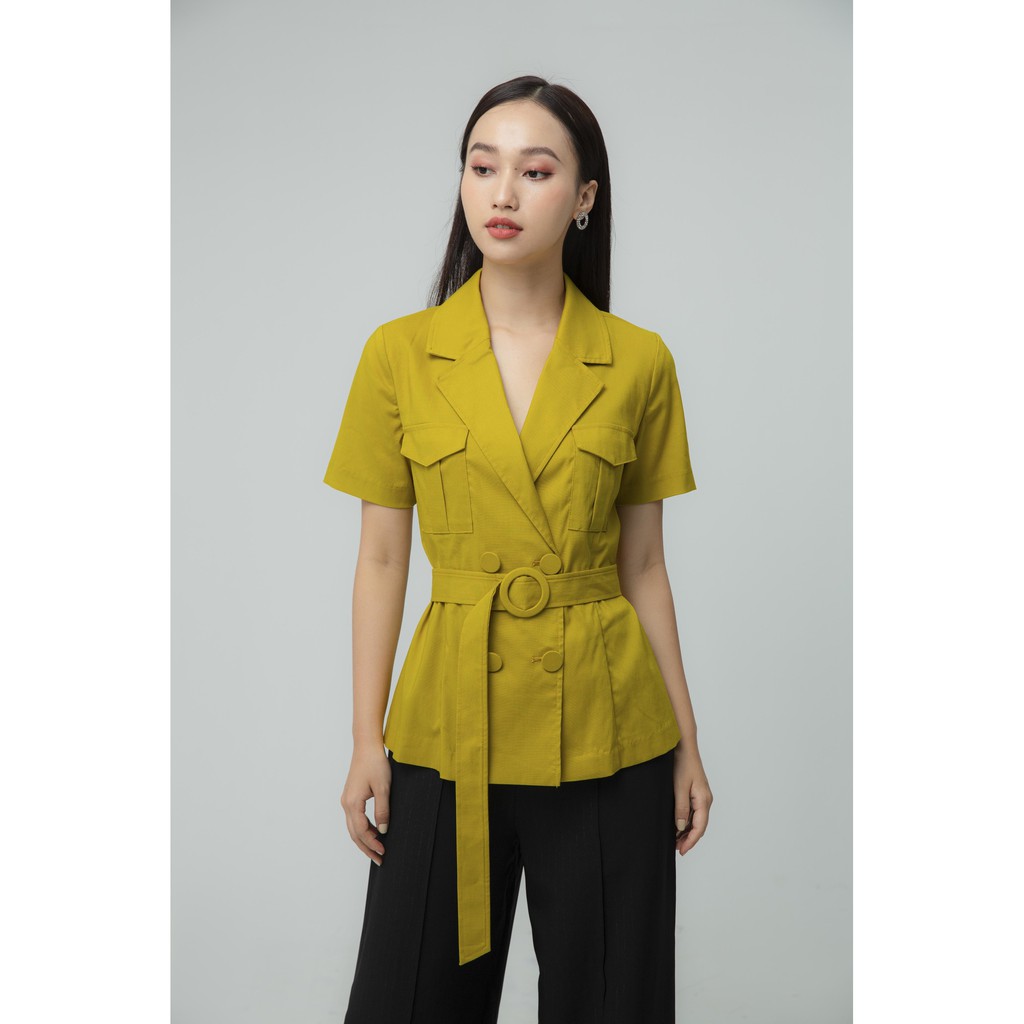 Áo cổ 2 ve kèm đai nữ IVY moda MS 61M5256 | BigBuy360 - bigbuy360.vn