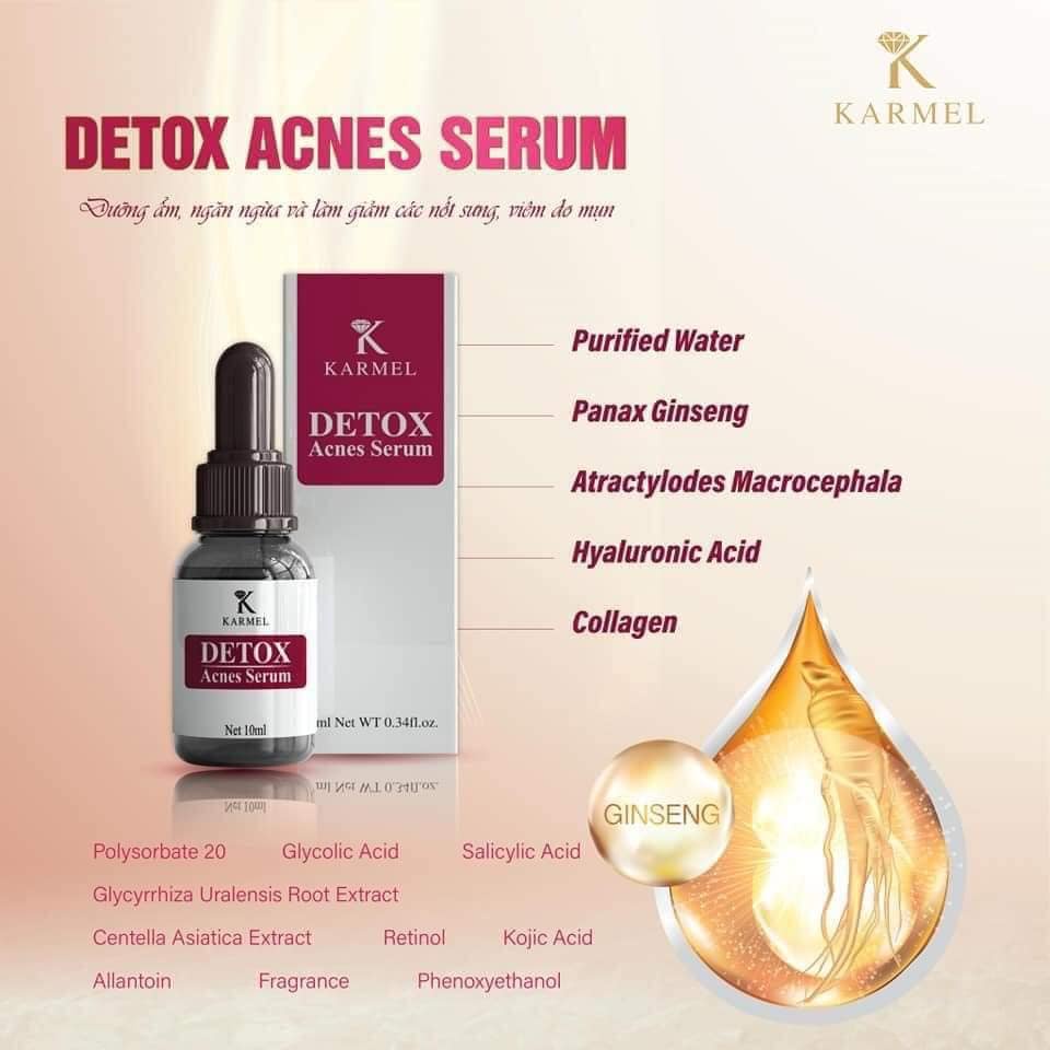 Serum giảm mụn Kamel mờ thâm Detox Acnes, lọ 10ml, tinh chất dưỡng cho da mụn