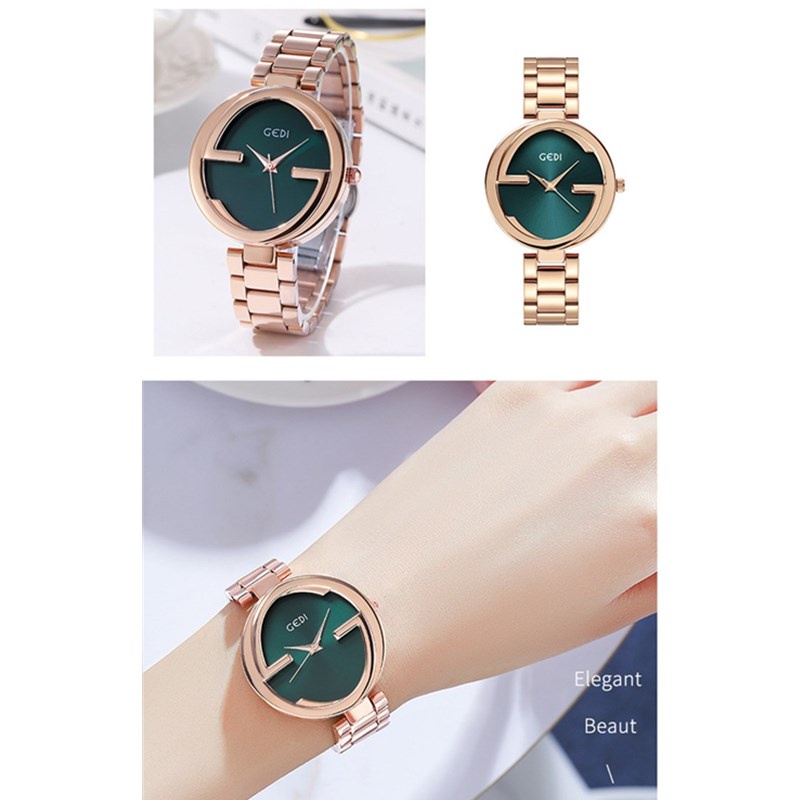 Đồng hồ đeo tay Gedi 8071 dây đeo bằng thép cho nữ