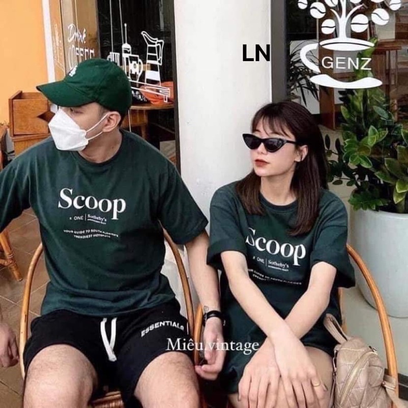 áo thun xanh scoop