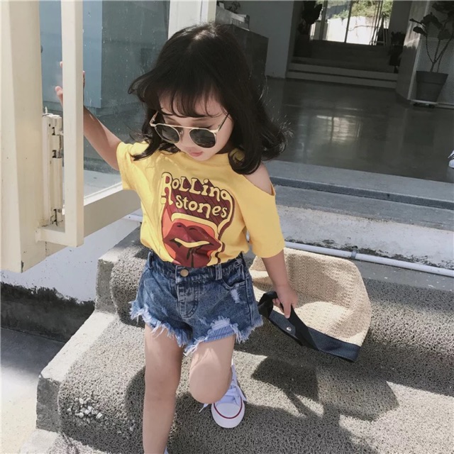 Áo Hở Vai Bé Gái