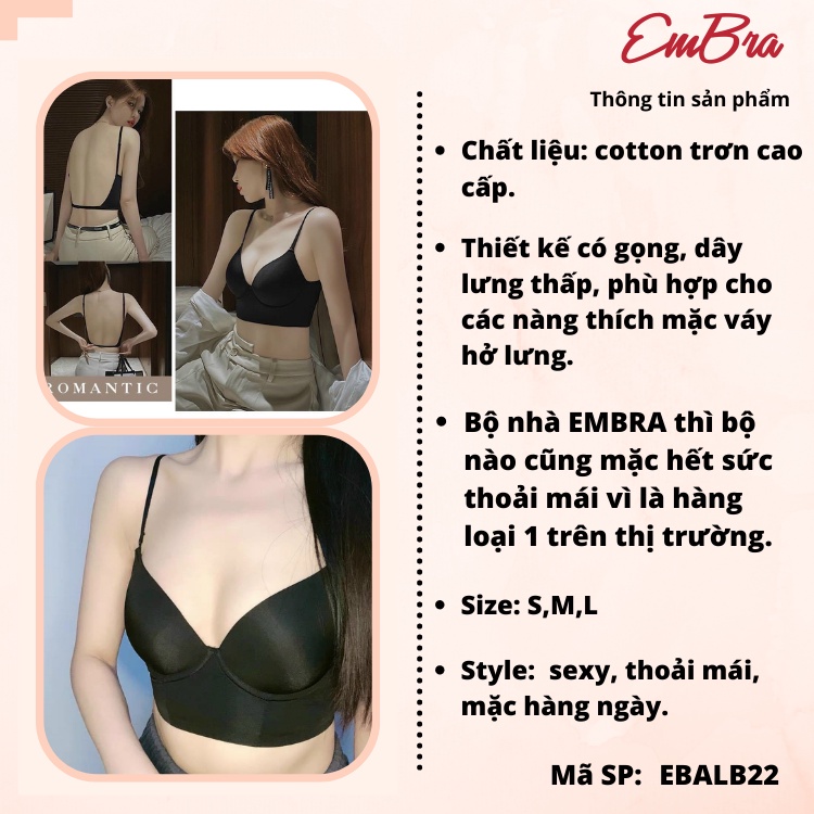 Áo bra lưng thấp quả có gọng cao cấp EmBra EBALB22