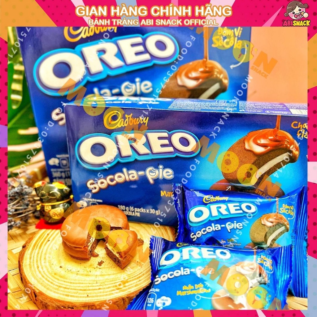 [Hot] Bánh Oreo Chocopie Socola-pie Nhân Dẻo Marshmallow hộp 6 bánh/12 bánh 180g/360g Phiên Bản Đặc Biệt