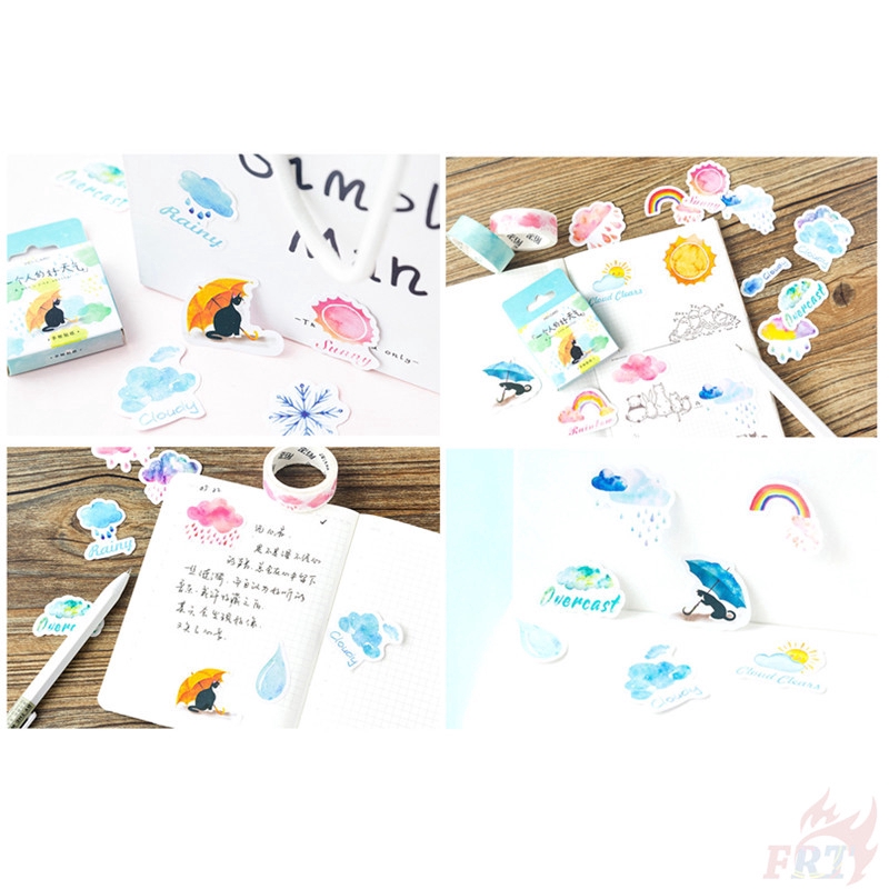Hộp 45 sticker dán trang trí tập ảnh/nhật ký hình thời tiết DIY