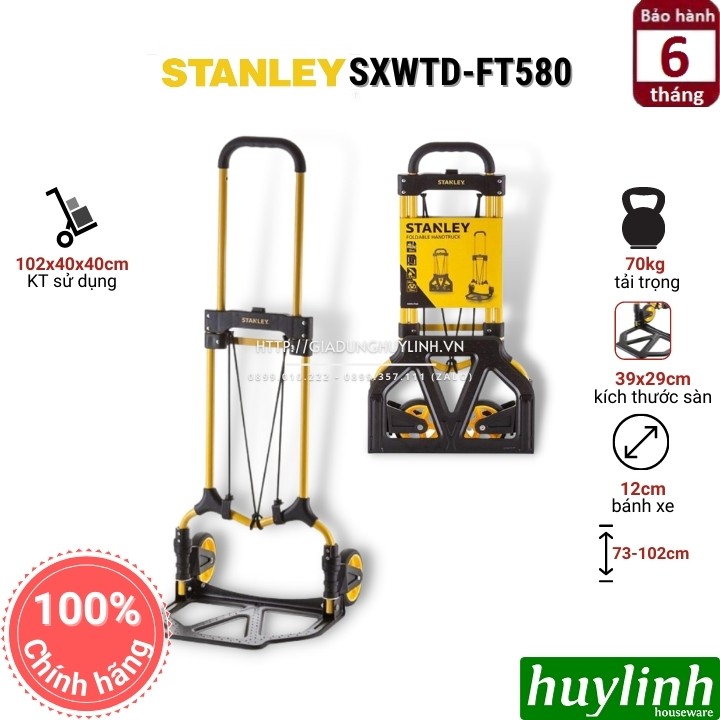 Xe kéo đẩy hàng 2 bánh Stanley SXWTD-FT580 - tải trọng 70kg