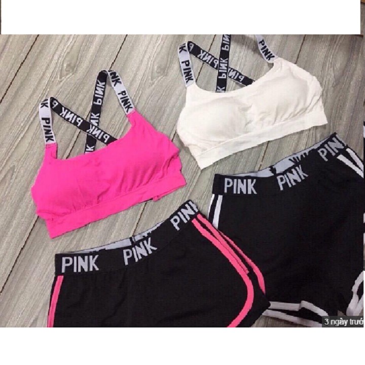 bộ đồ tập thể thao, gym, yoga- Bộ quần áo pink