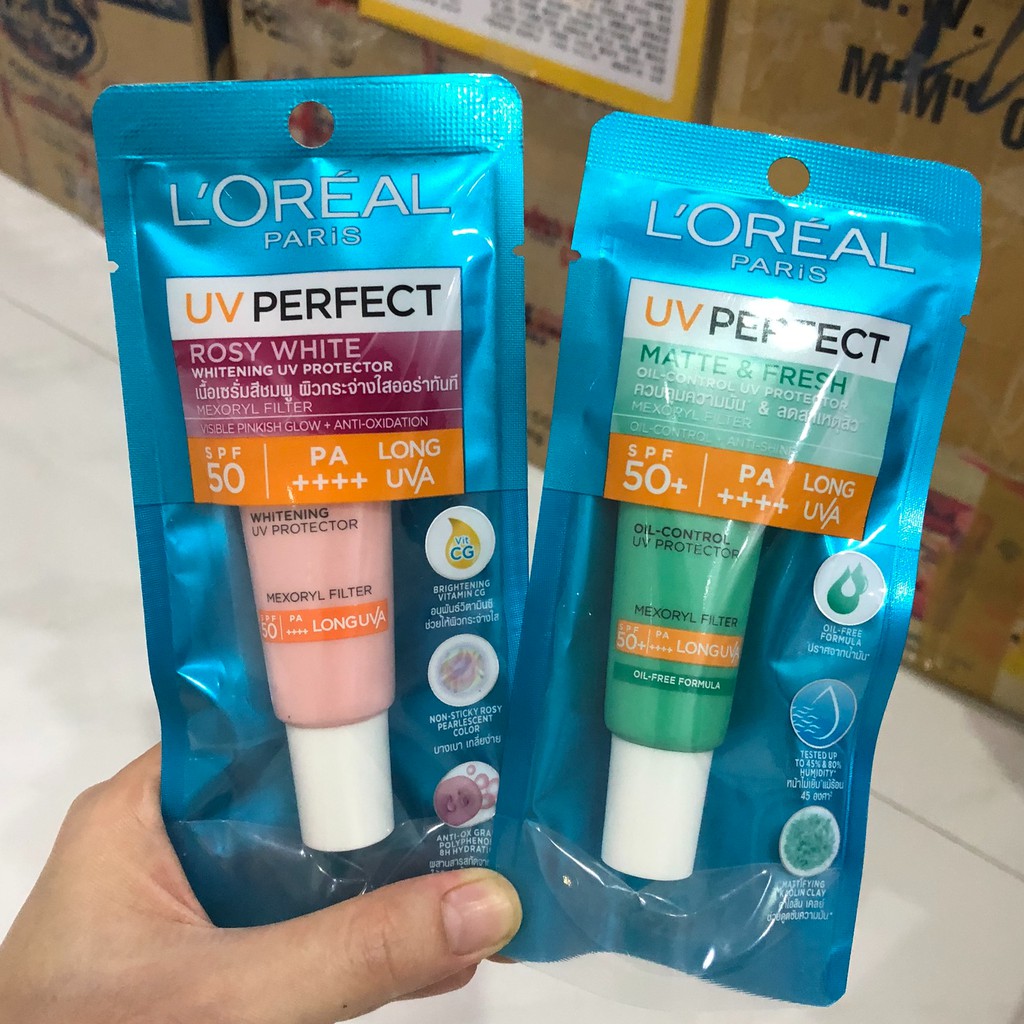 (mẫu dùng thử 15ml) Kem Chống Nắng Dưỡng Da Trắng Sáng Tức Thì  L'Oreal UV Perfect Instant White SPF50 PA++++