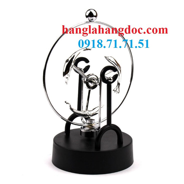 Con lắc để bàn dao động vĩnh cửu, vòng xoay cá heo may mắn, trang trí độc lạ C205