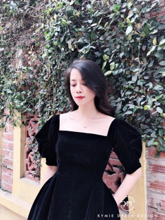 Váy nhung trễ vai Kymie