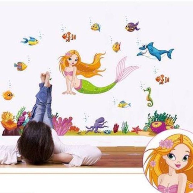 Decal dán tường nàng tiên cá