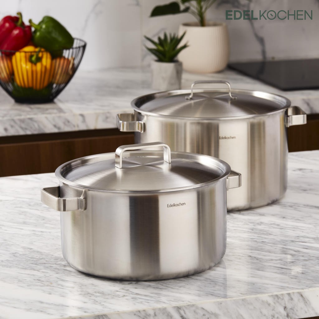 [Chính hãng Edelkochen] Bộ 2 Nồi Tango size vừa & lớn 24cm - 26cm chất liệu Inox 3 lớp