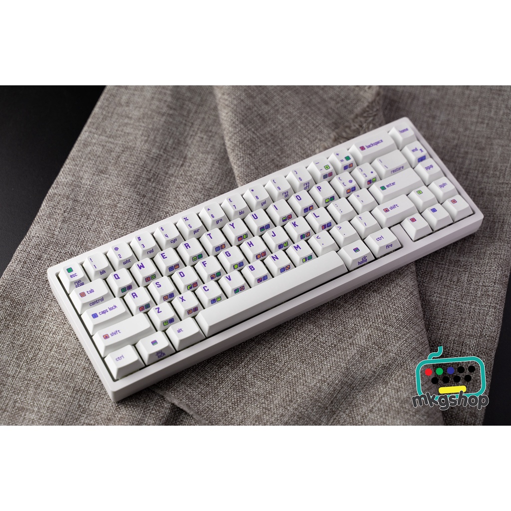Keycap C64 nhựa PBT in nhiệt dyesub, 151 nút bàn phím cơ, cherry profile