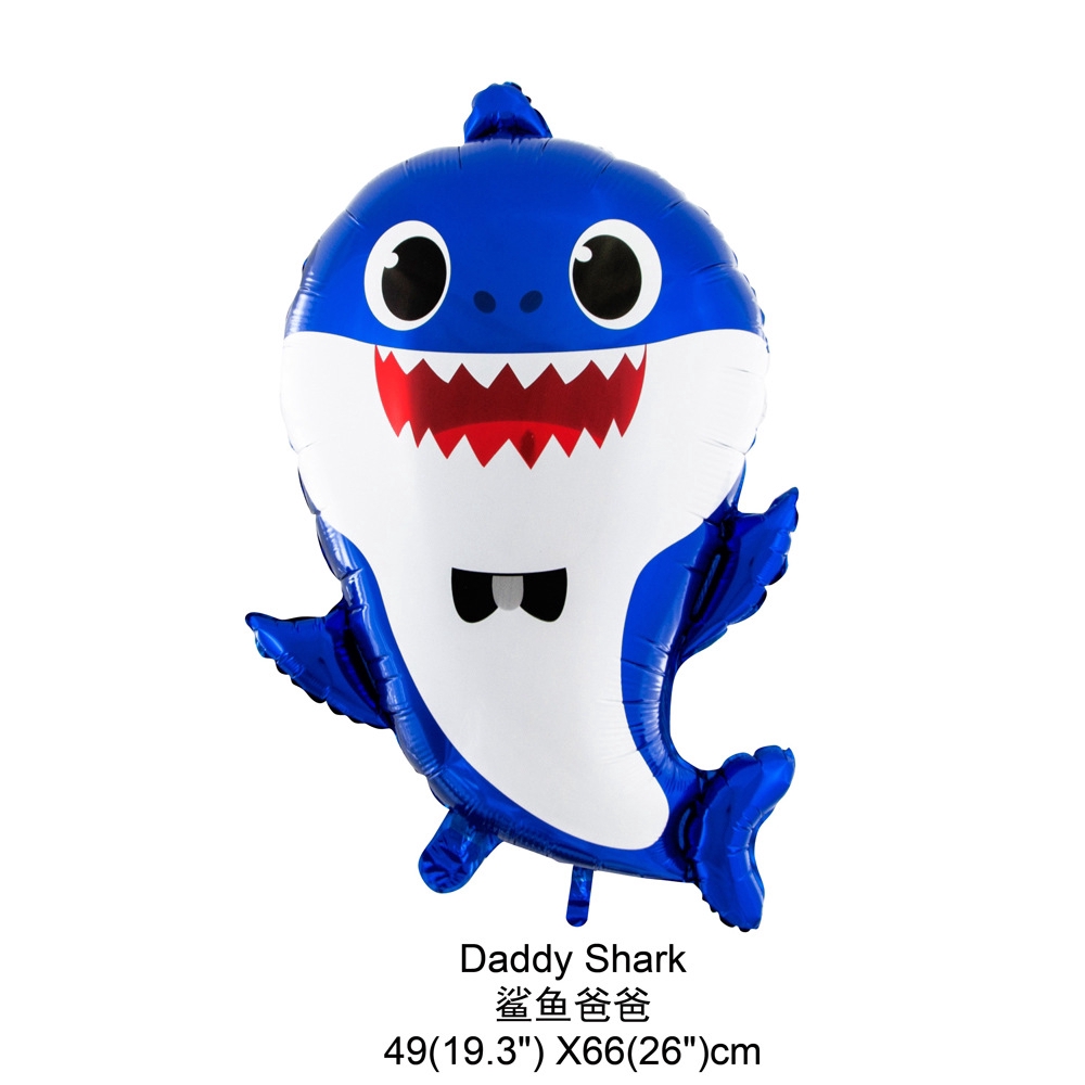 Bóng bay hình cá mập bằng lá nhôm trang trí tiệc sinh nhật cho bé