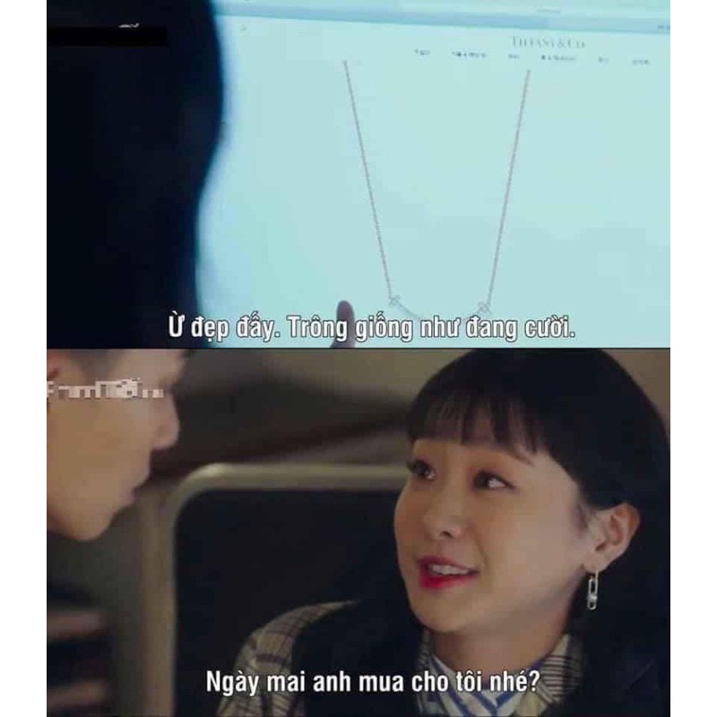 Dây chuyền nụ cười (smile) đính đá chuẩn bạc ta - Vòng cổ nụ cười bạc ta - Hot - Trang Sức Bạc 9999