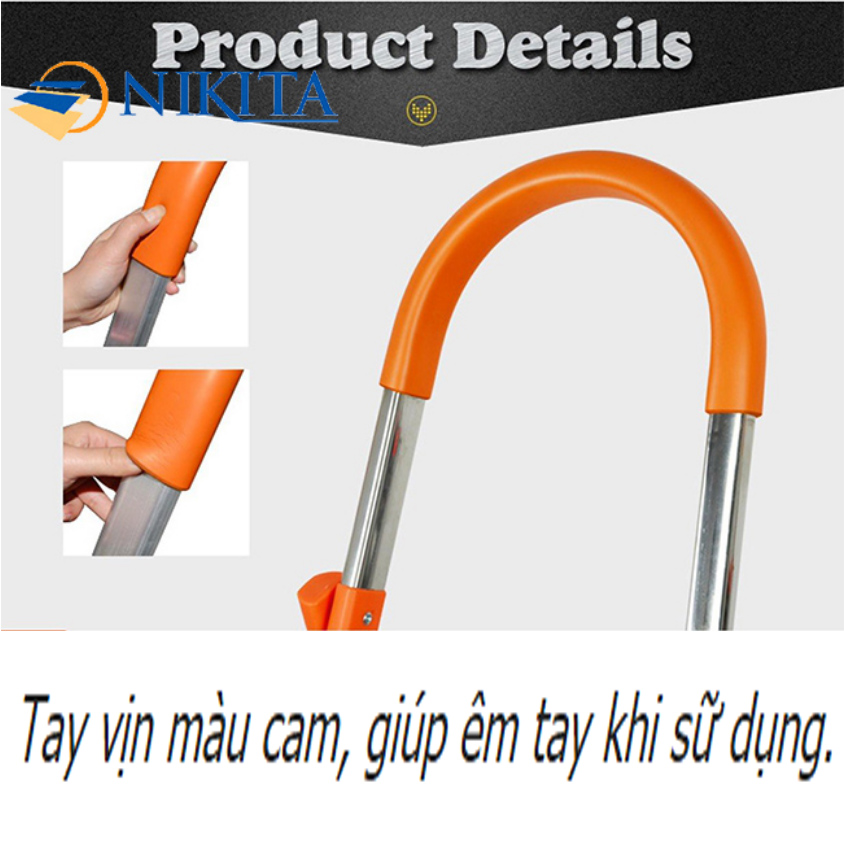 Thang nhôm ghế Inox 3 bậc, 4 bậc, 5 bậc, 6 bậc, 7 bậc Nikita Mã sản phẩm: IN03, IN04, IN05, IN06, IN07 tải trọng 150kg