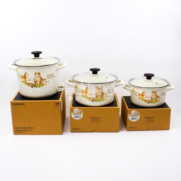 Bộ 3 nồi tráng men Fujihoro KIT-330 nhập khẩu thái lan