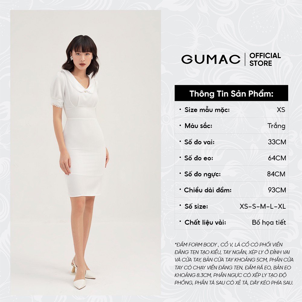 [Mã MABR07062 giảm 8% tối đa 50K đơn từ 249K] Đầm ôm nữ xếp ngực bản eo GUMAC phong cách sang trọng, thanh lịch DB331 | BigBuy360 - bigbuy360.vn