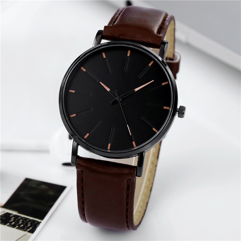 Đồng hồ nam dây da thời trang công sở chính hãng D-ZINER NAD17 mặt tròn tối giản - LINDO