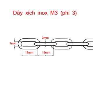 Dây xích inox 3mm 30k/1met