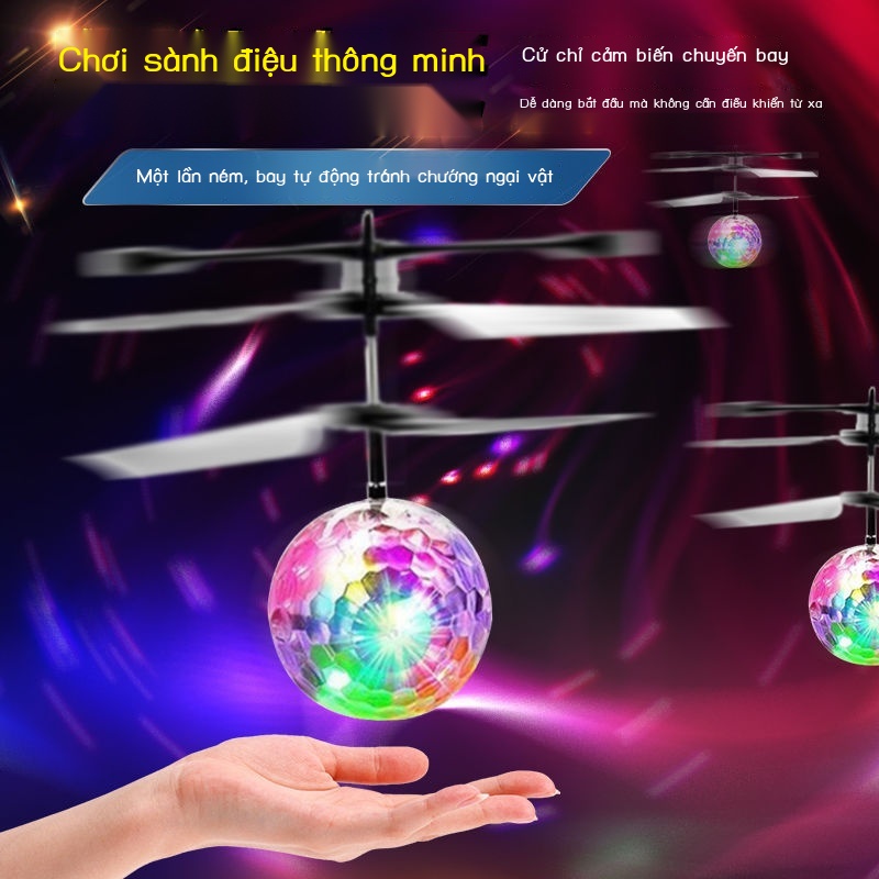 LCảm ứng quả cầu pha lê máy bay cảm ứng cơ thể treo sạc phát sáng điều khiển từ xa mini drone đồ chơi trẻ em gian hàng