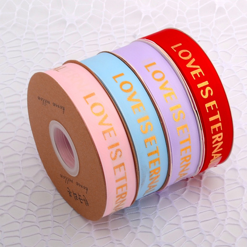 Cuộn dây ruy băng đính hoa lụa satin dùng gói quà sinh nhật