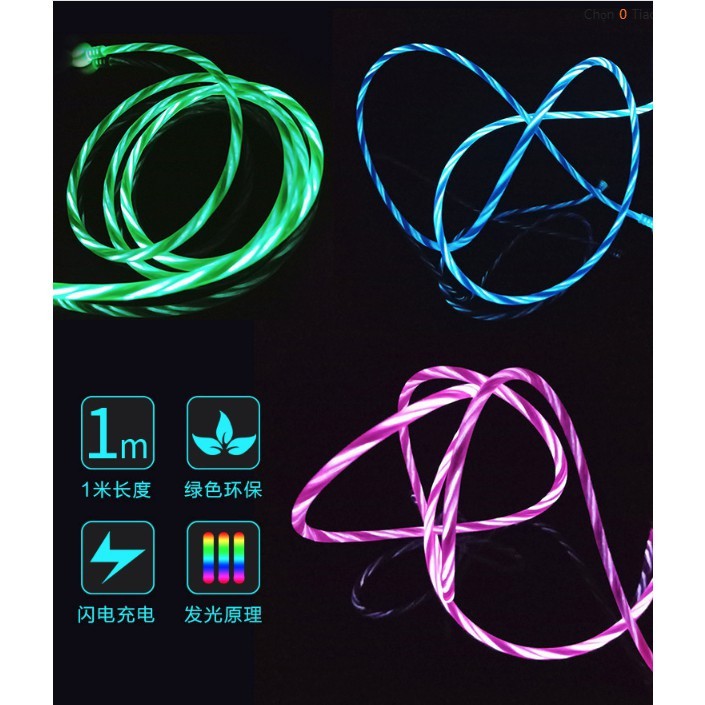 Dây Sạc Phát Sáng Led Bảo Hành 3 Tháng 1 Đổi 1