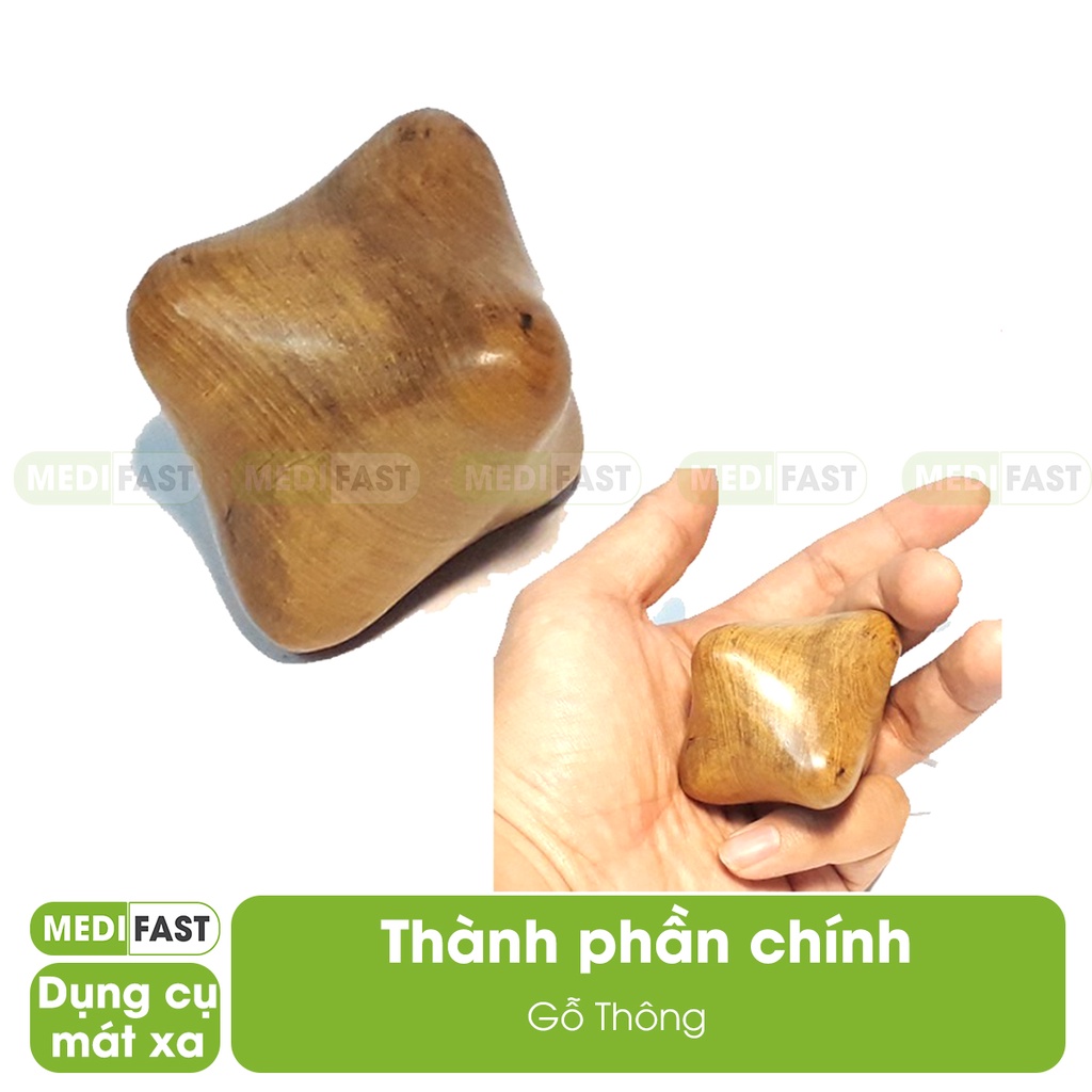 Dụng cụ mát xa, bấm huyệt lòng bàn tay bằng gỗ thông - massage thư giãn, thoải mái