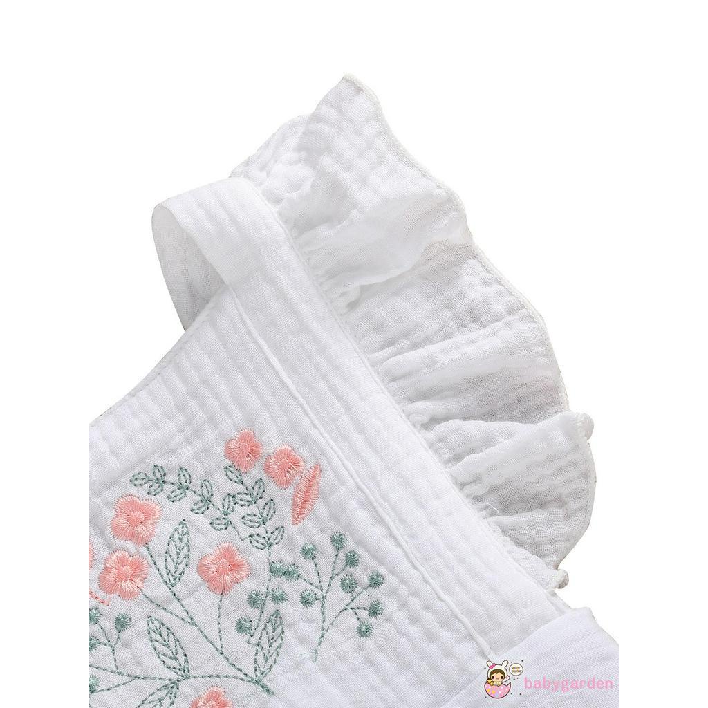 Jumpsuit Cotton Sát Nách Thêu Hoa Cho Bé Gái