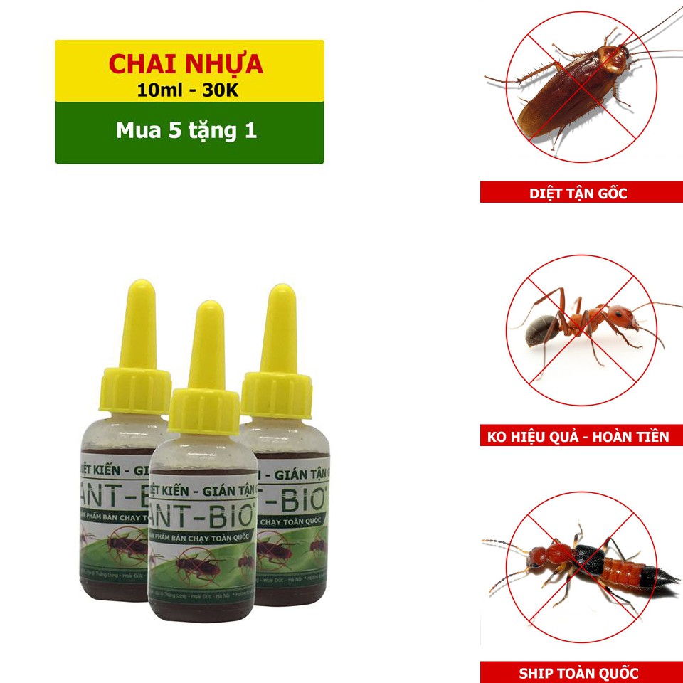 Thuốc diệt kiến gián tận gốc Ant Bio lọ 10ml - Đảm bảo an toàn tuyệt đối cho trẻ em và người lớn