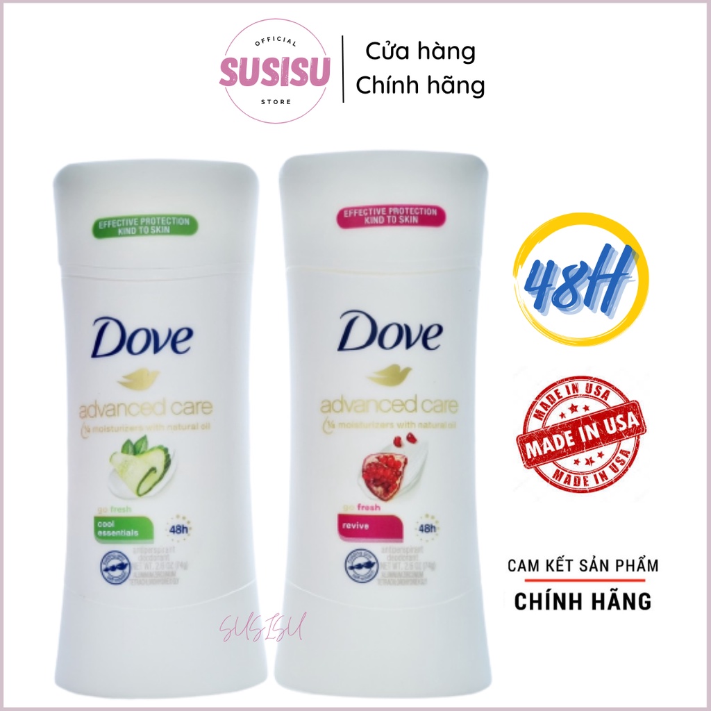 Lăn Khử Mùi Dove Advanced Care Revive 48h 74g  Lăn nách nữ Dove Advanced