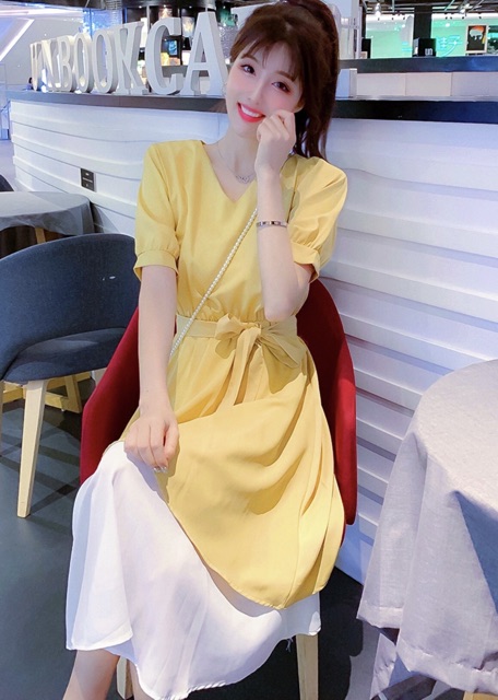 Đầm tùng phối trắng 2 màu (kèm hình thật) | BigBuy360 - bigbuy360.vn