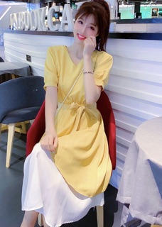 Đầm midi váy maxi tùng phối trắng 2 màu, váy dạo phố (kèm hình thật)