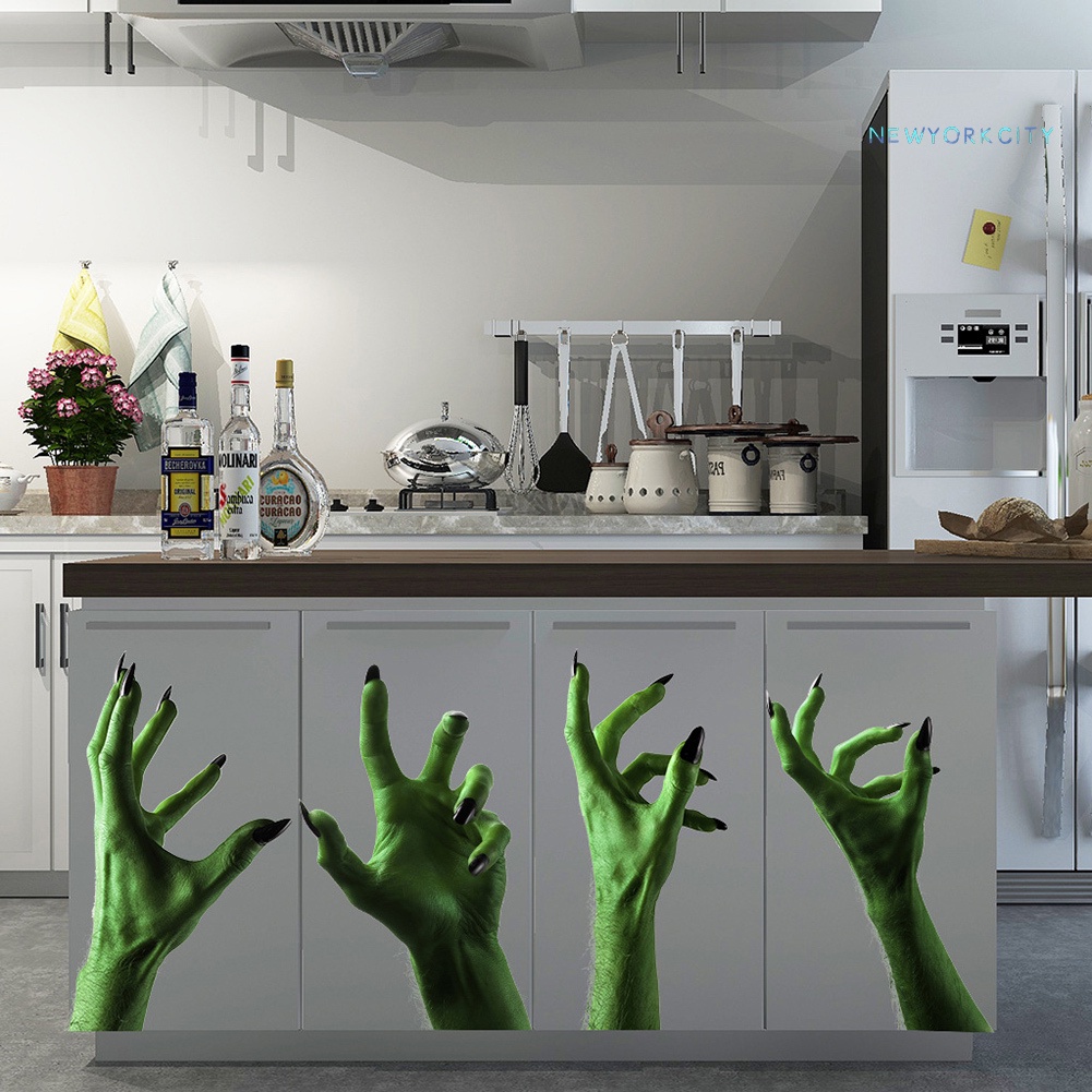 Decal dán tường Họa Tiết Halloween Kinh Dị 5 Tay Cầm