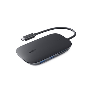 Hub chia cổng aukey cb-c68 7 cổng (1 cổng type c pd 100w - 1 hdmi hỗ trợ 4k - 3 cổng usb 3.0 - 1 cổng sd + 1 microsd)